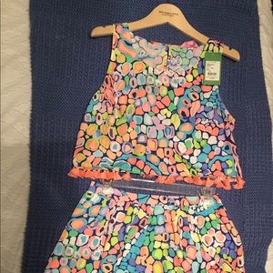 Lily Pulitzer 2 piece skirt and cropped top